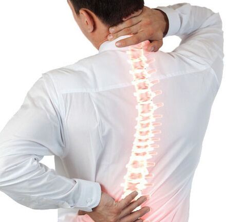osteocondrosi della colonna vertebrale in un uomo